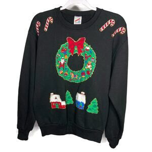 Vintage Jerzees Size M Homemade Retro Ugly Xmas Sweater